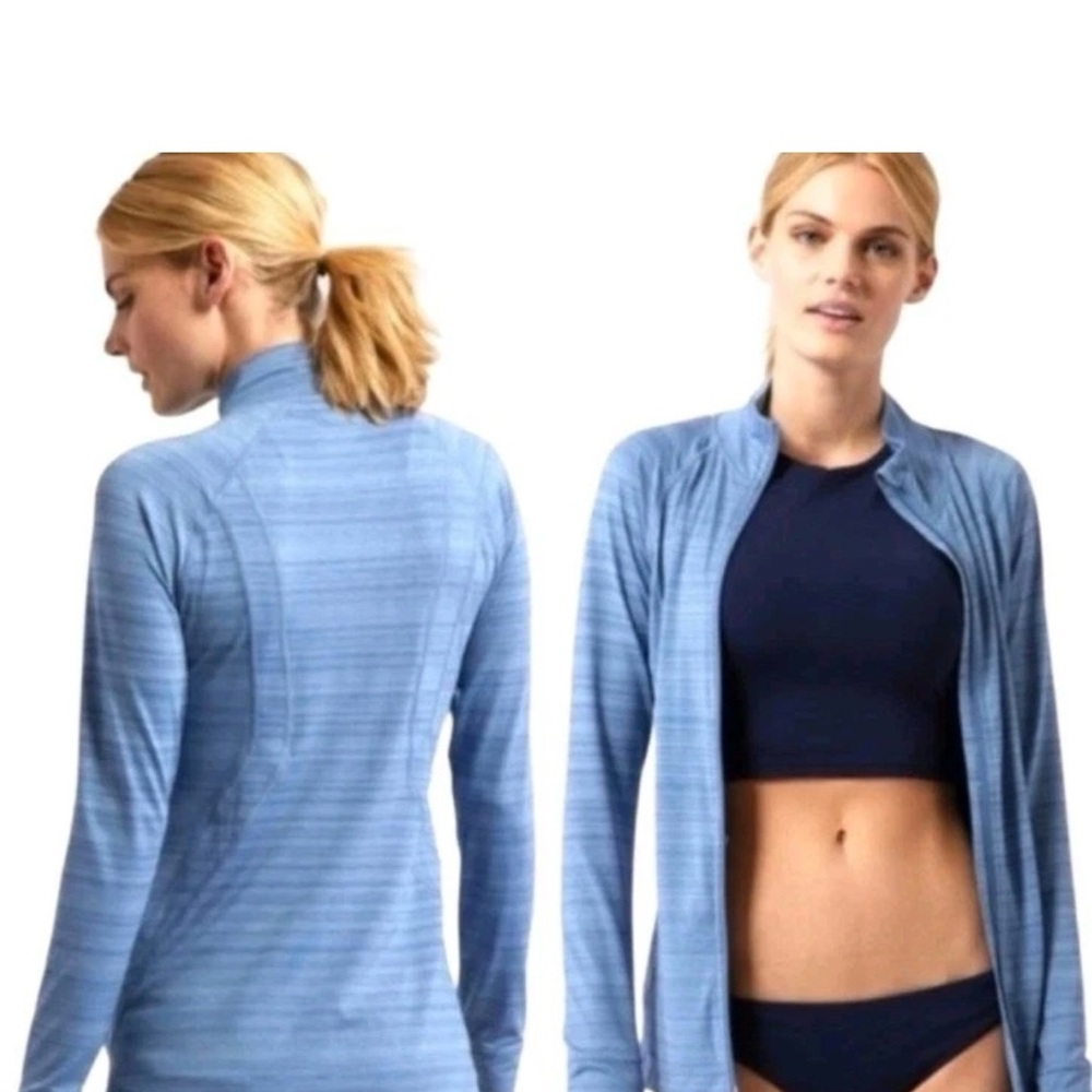Athleta Pacifica Illume UPF Blue Full Zip Jacket.   Size XL